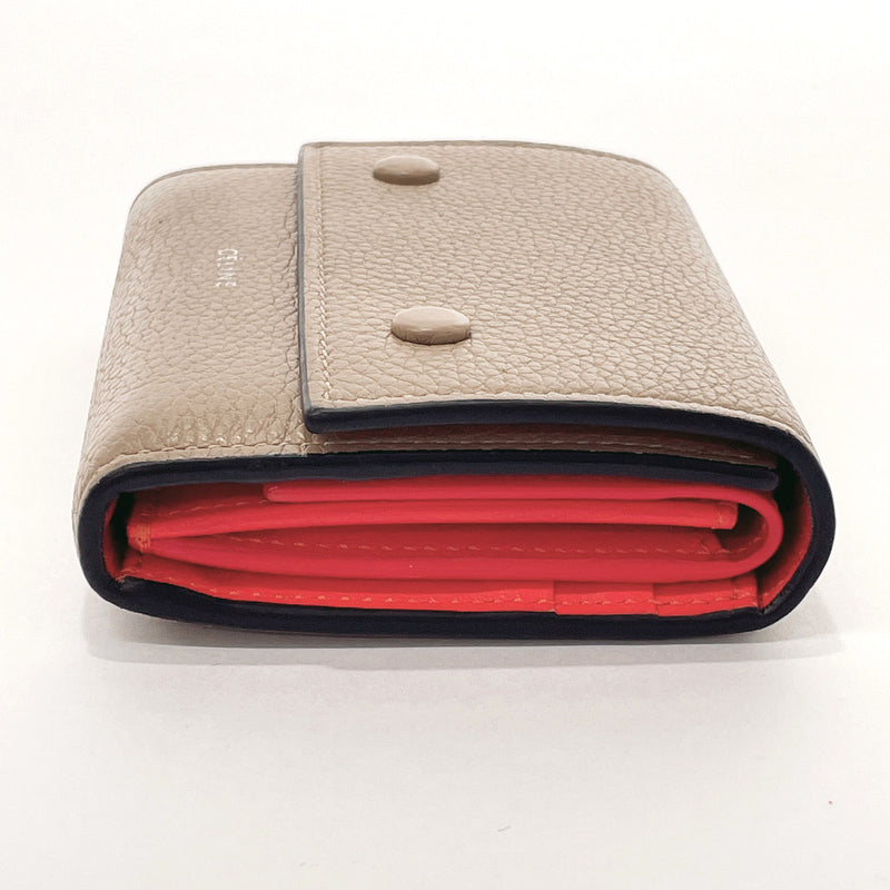 Celine Medium Multi-function 104813 Women's Leather Wallet (bi-fold)  Gray,Pink,Purple