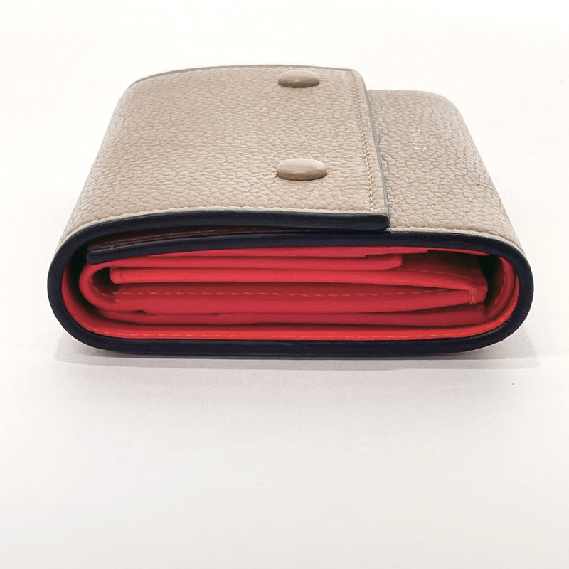 Shop CELINE Leather Folding Wallet Small Wallet Logo Folding