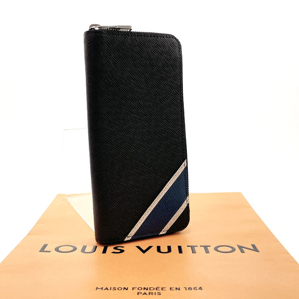 LOUIS VUITTON purse M64094 Zippy Wallet Vertical Taiga/leather Black Black mens Used