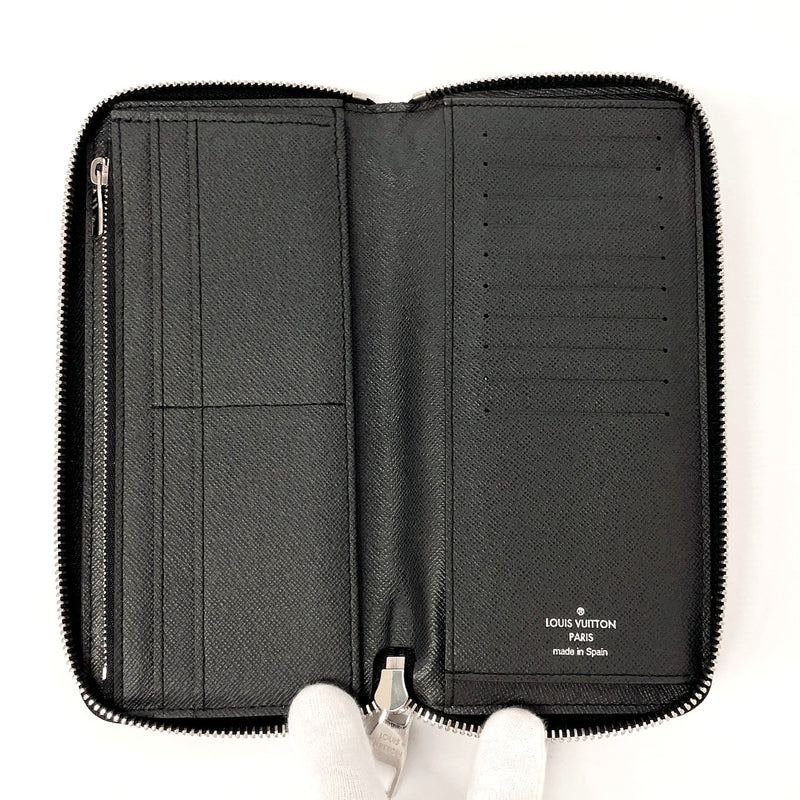 LOUIS VUITTON purse M64094 Zippy Wallet Vertical Taiga/leather Black Black  mens Used