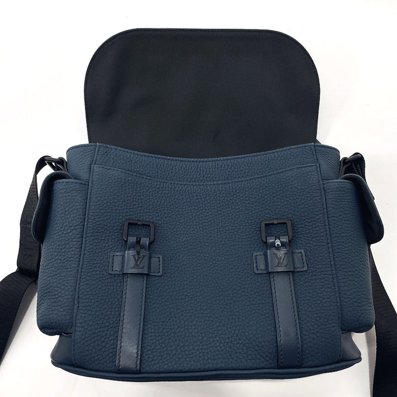 Louis Satchel bag - Navy Blue - Leather Crossbody, Messenger bag