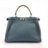 FENDI Handbag 8BN290 Selleria Peekaboo Medium leather blue Women Used