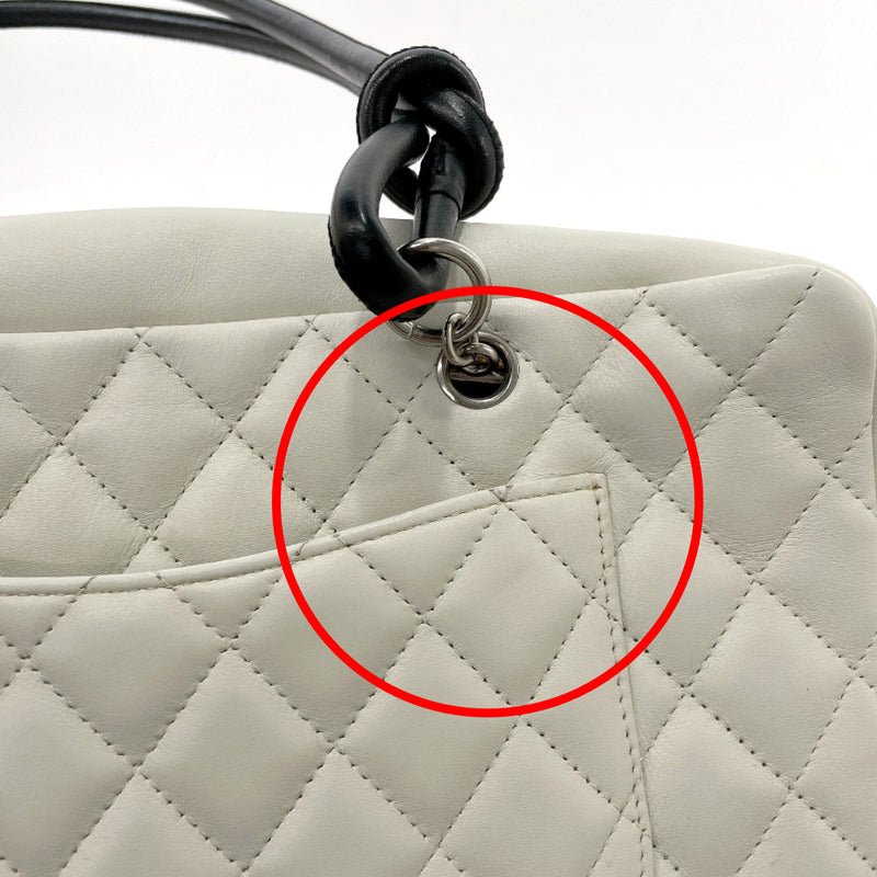 Chanel Calfskin Quilted Handbag - Bowling Bag Style White