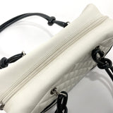 CHANEL Shoulder Bag A25171 Bowling bag Cambon line lambskin white white Women Used