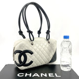 CHANEL Shoulder Bag A25171 Bowling bag Cambon line lambskin white white  Women Used