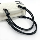 CHANEL Shoulder Bag A25171 Bowling bag Cambon line lambskin white white Women Used