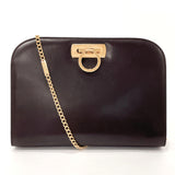 Salvatore Ferragamo Shoulder Bag P21 0587 Gancini ChainShoulder leather Dark brown Women Used