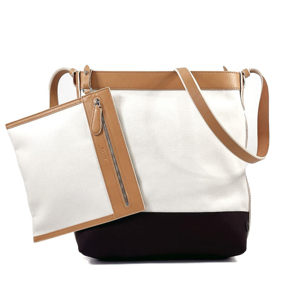 BALLY Shoulder Bag canvas/leather white white unisex Used