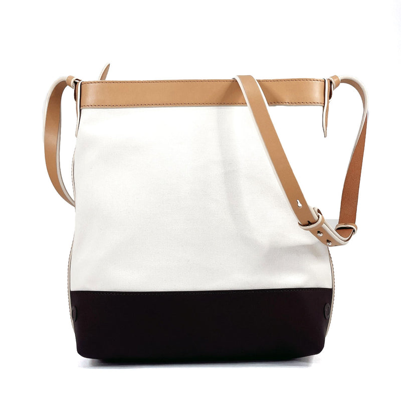 BALLY Shoulder Bag canvas/leather white white unisex Used