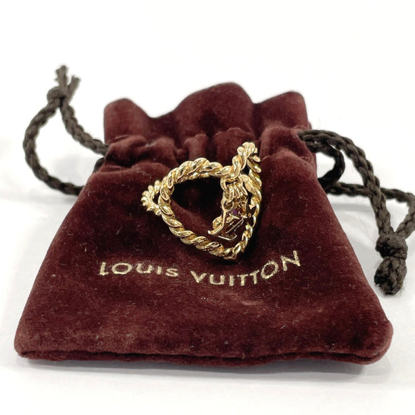 LOUIS VUITTON Ring M65854 Berg Sweet Monogram In My Heart Ring metal #9.5(JP Size) gold Women Used