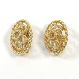 Christian Dior Earring oval flower Gold Plated gold Women Used