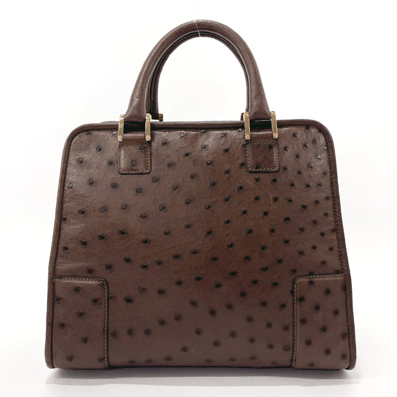 LOEWE Handbag Amazona 28 Ostrich Brown Women Used