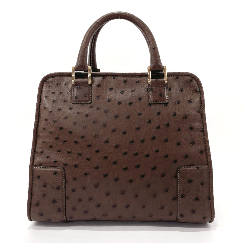 LOEWE Handbag Amazona 28 Ostrich Brown Women Used