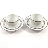 HERMES Tableware Cup and saucer pair ChÃ©ne Dunkel Porcelain white unisex Used