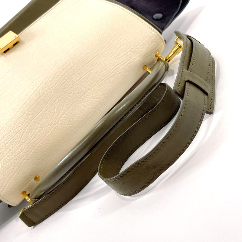 Celine Blue Leather Mini Belt Bag Shoulder Strap Handle Handbag Medium