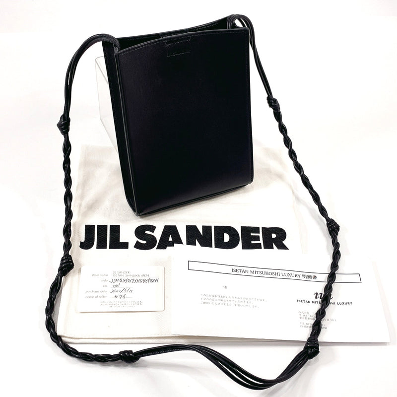 JIL SANDER Shoulder Bag JSMQ850173 Tangle leather Black Women Used