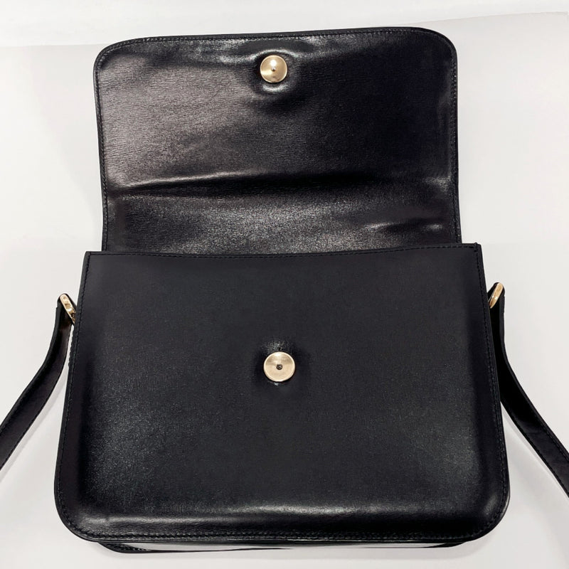 CELINE Shoulder Bag Horsebit vintage leather Black Women Used