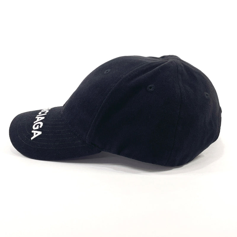 BALENCIAGA cap 656455 Logo baseball cap cotton Black unisex Used