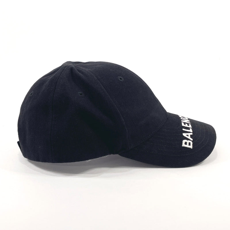 BALENCIAGA cap 656455 Logo baseball cap cotton Black unisex Used