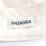 BALENCIAGA cap 531588 Logo baseball cap cotton white unisex New