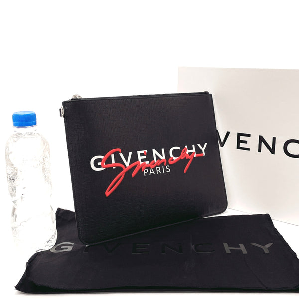 Givenchy Clutch bag BK600JK0VM 001 W logo large zip pouch PVC Black mens New