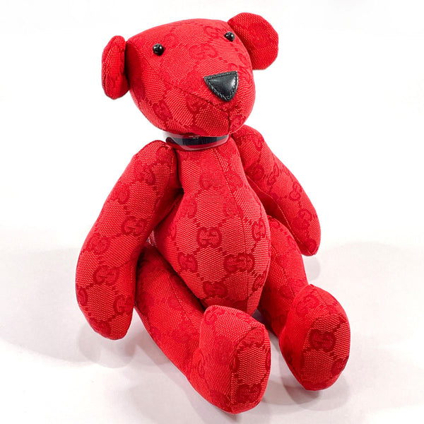 GUCCI Other accessories Teddy bear plush GG canvas Red unisex Used