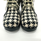 GUCCI boots 591039 Houndstooth wool/Fake fur Black Black Women New