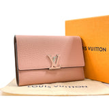 LOUIS VUITTON Tri-fold wallet M62156 Portefeuille Capcine Compact Taurillon Clemence pink pink Women Used