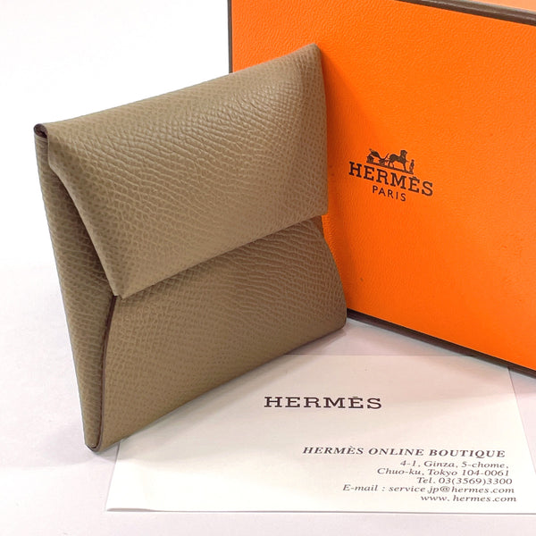 HERMES coin purse Bastia Epsom Brown Brown BCarved seal Women Used