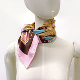 HERMES scarf Carre 70 RYTHMES silk pink Women New