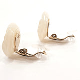 CHANEL Earring Camelia COCO Mark Synthetic resin/metal Ivory 02 P Women Used