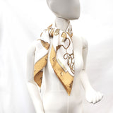 HERMES scarf Carre 90 key silk gold Women Used