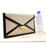 CELINE Clutch bag diamond canvas/leather beige beige unisex Used