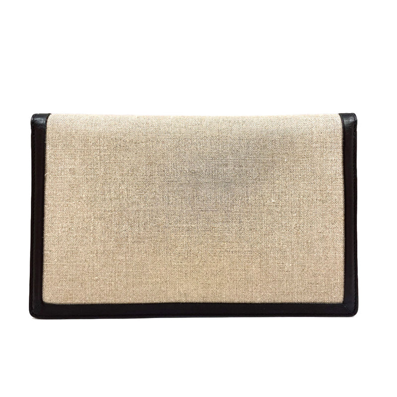 CELINE Clutch bag diamond canvas/leather beige beige unisex Used