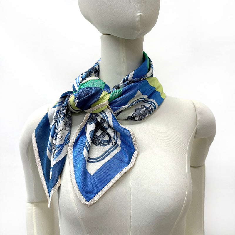 HERMES scarf BRIDES de GALA Ceremony Bridle silk blue blue Women Used