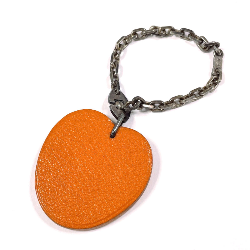 HERMES charm Orange leather Orange unisex Used