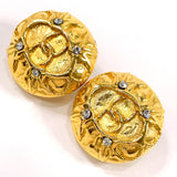 CHANEL Earring COCO Mark vintage metal/Rhinestone gold Women Used