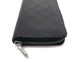 LOUIS VUITTON purse N63548 Zippy Wallet Vertical Damier Infini Black Black mens Used