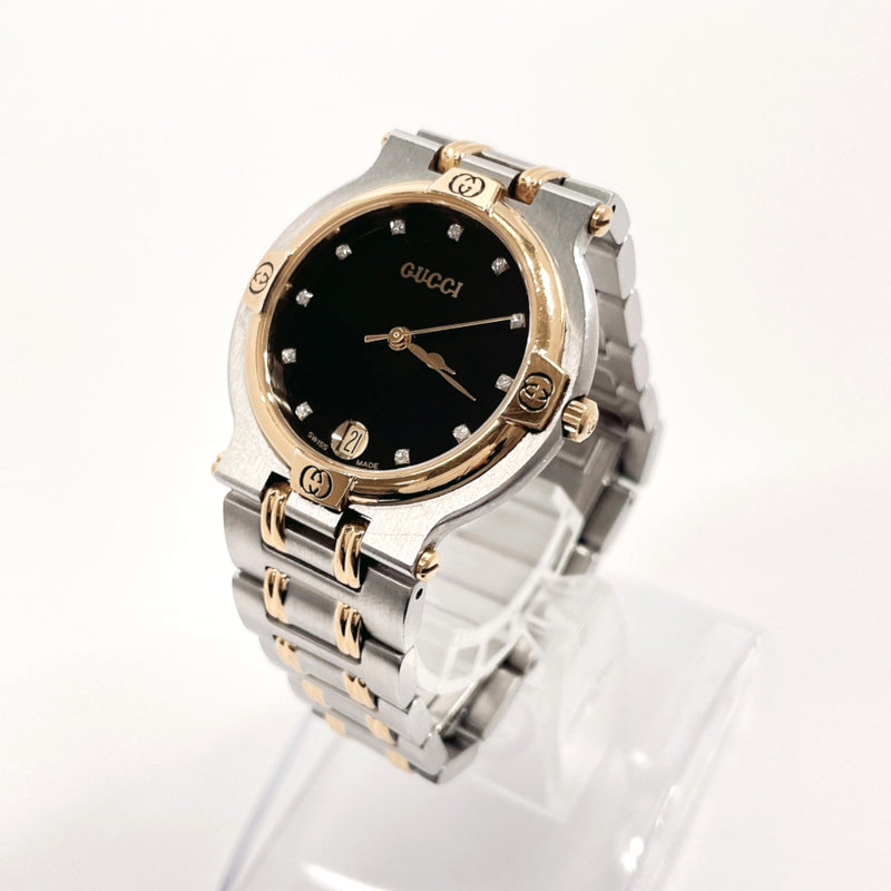 GUCCI Watches 9000M 11P diamond Stainless Steel/Gold Plated 