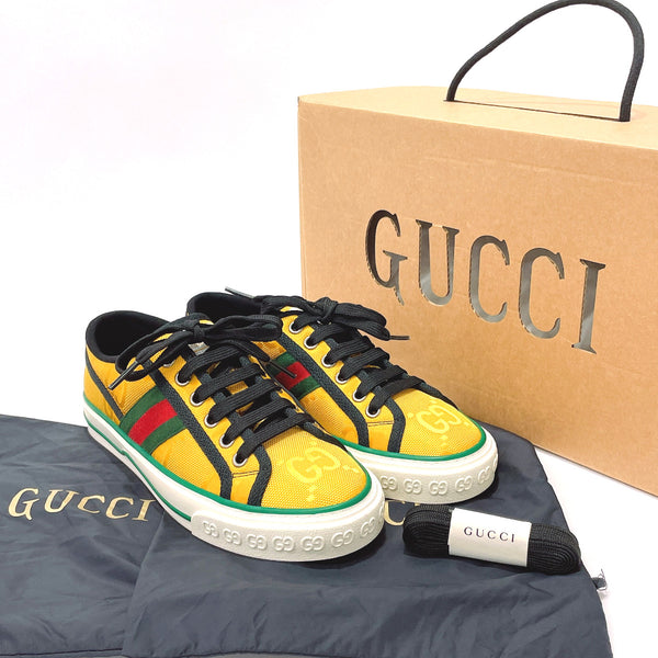 GUCCI sneakers 606110 Tennis 1977 Off The Grid GG canvas yellow Women New