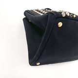 PRADA Handbag B26420 Canapa Studs canvas Black Women Used