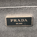 PRADA Handbag B26420 Canapa Studs canvas Black Women Used