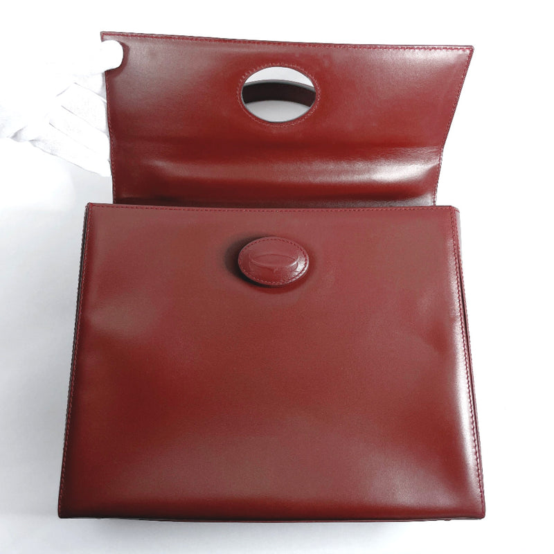 CARTIER Handbag Must Line leather Bordeaux Women Used