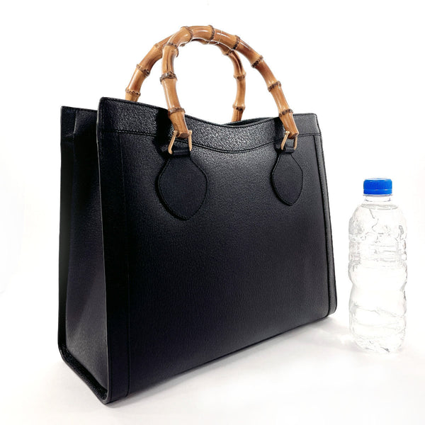 GUCCI Handbag 002・1095・0260 Bamboo leather Black Women Used