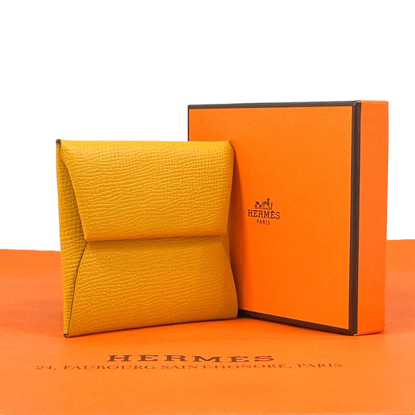 HERMES coin purse Bastia Epsom yellow yellow YCarved seal unisex Used