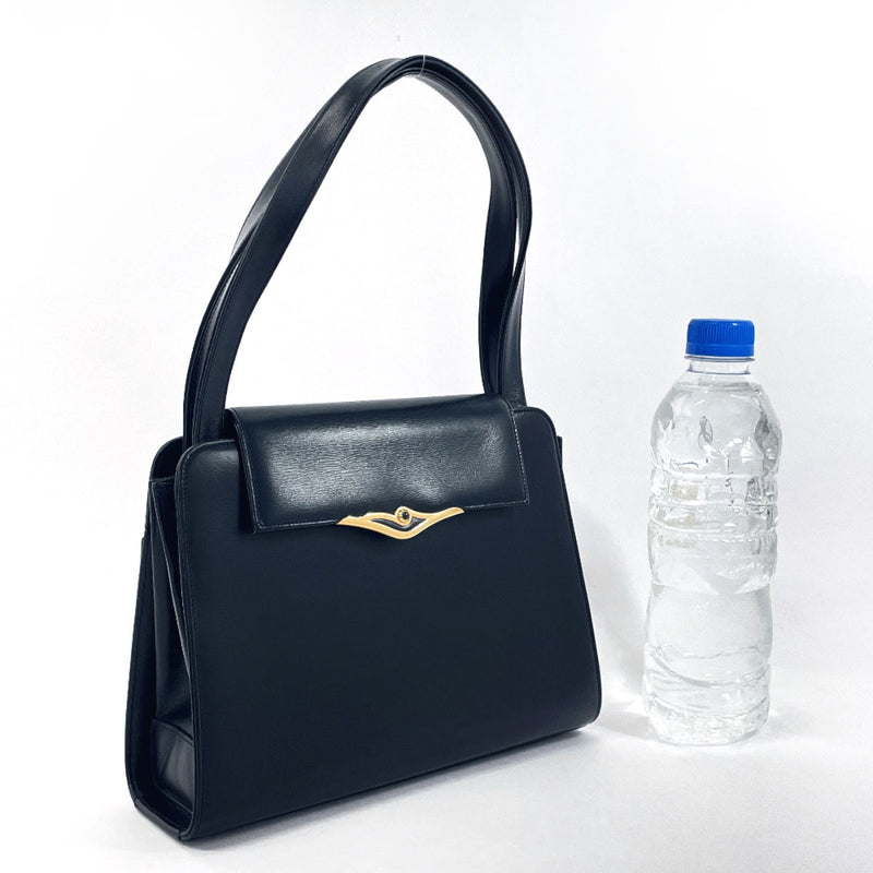 CARTIER Handbag Sapphire line leather Navy Women Used