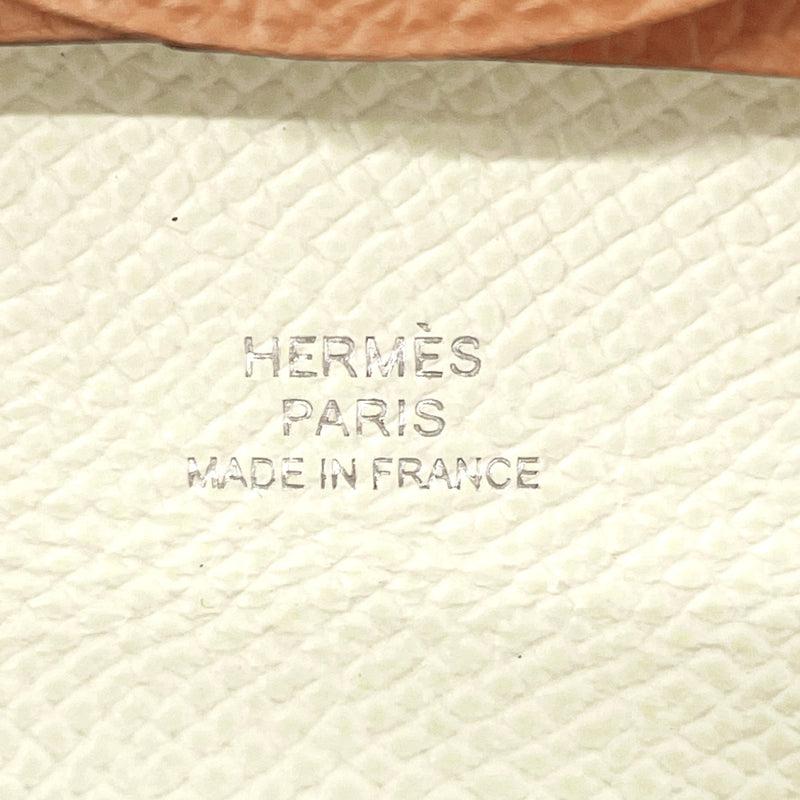 HERMES coin purse Bastia Verso Epsom Brown Brown UCarved seal unisex Used