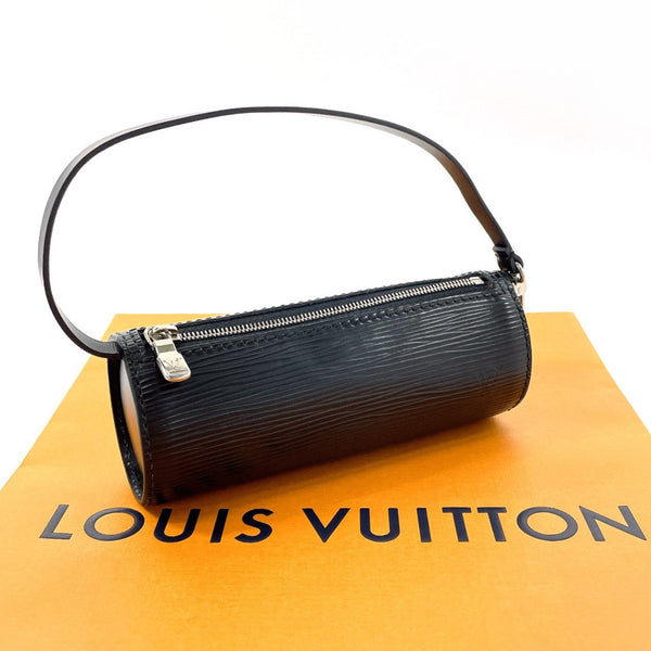 LOUIS VUITTON Pouch Souflo attached pouch Epi Leather Black Women Used