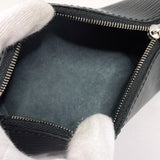 LOUIS VUITTON Pouch Souflo attached pouch Epi Leather Black Women Used
