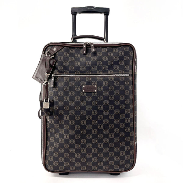 LOEWE suitcase anagram PVC/leather Brown unisex Used